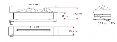 3D Su Buharlı Elektrikli Şömine 70-4