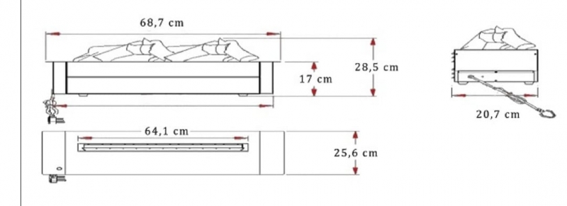 3D Su Buharlı Elektrikli Şömine 70