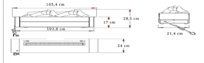 3D Su Buharlı Elektrikli Şömine 100